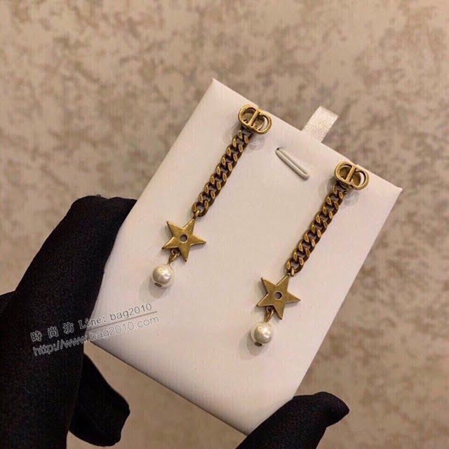 Dior飾品 迪奧經典熱銷款耳釘 Dior長款五角星耳環  zgd1028